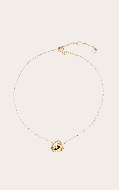 Gold Knot Pendant Necklace