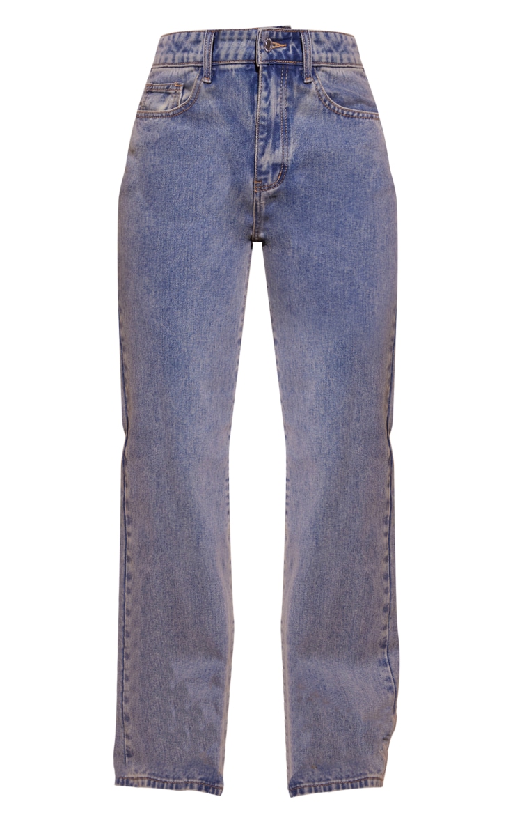 Vintage Mid Wash Straight Leg Jeans image 5