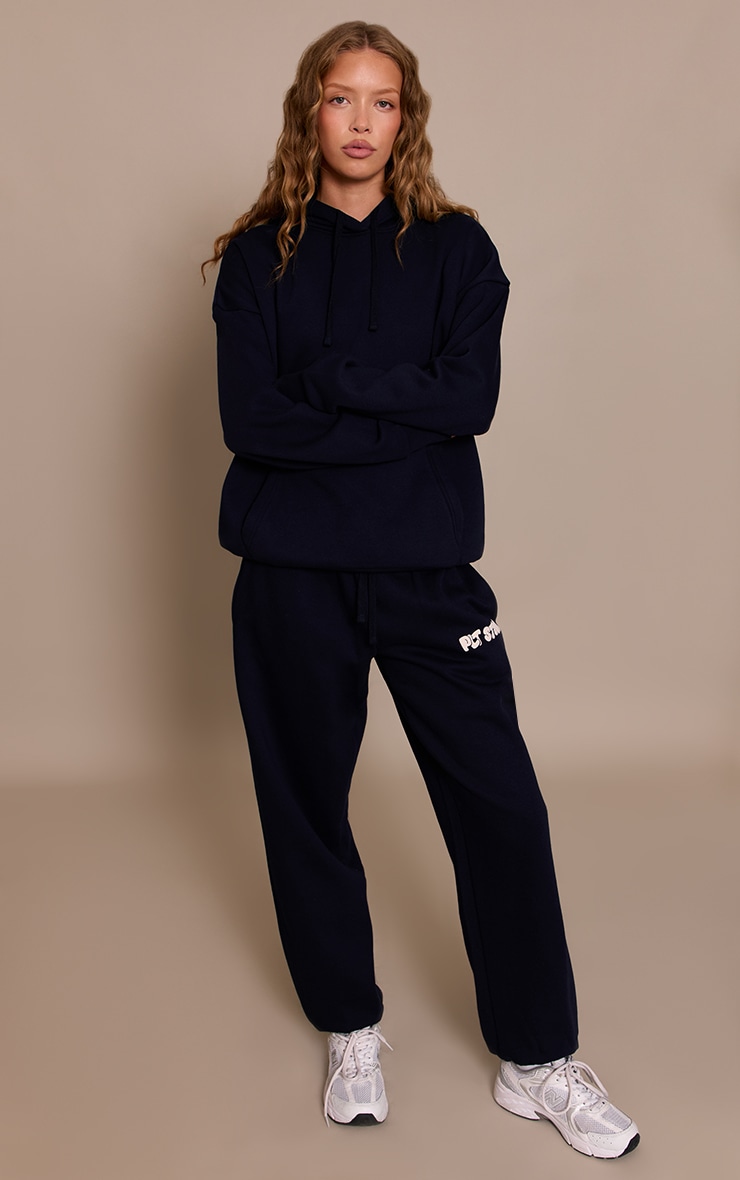 Navy PLT Studio Print Oversized Hoodie image 3