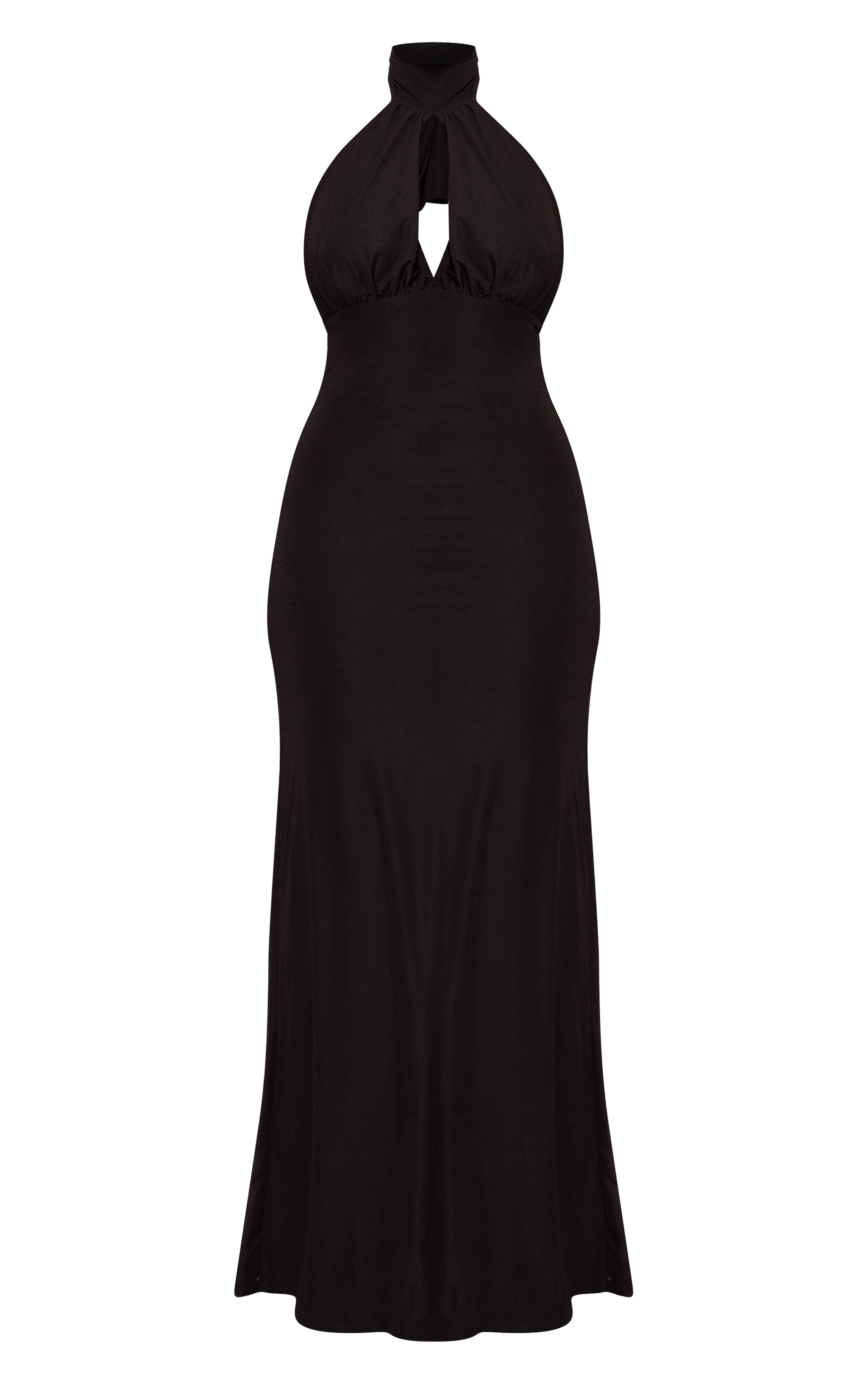 Shape Black Chiffon Halter Neck Plunge Maxi Dress image 5