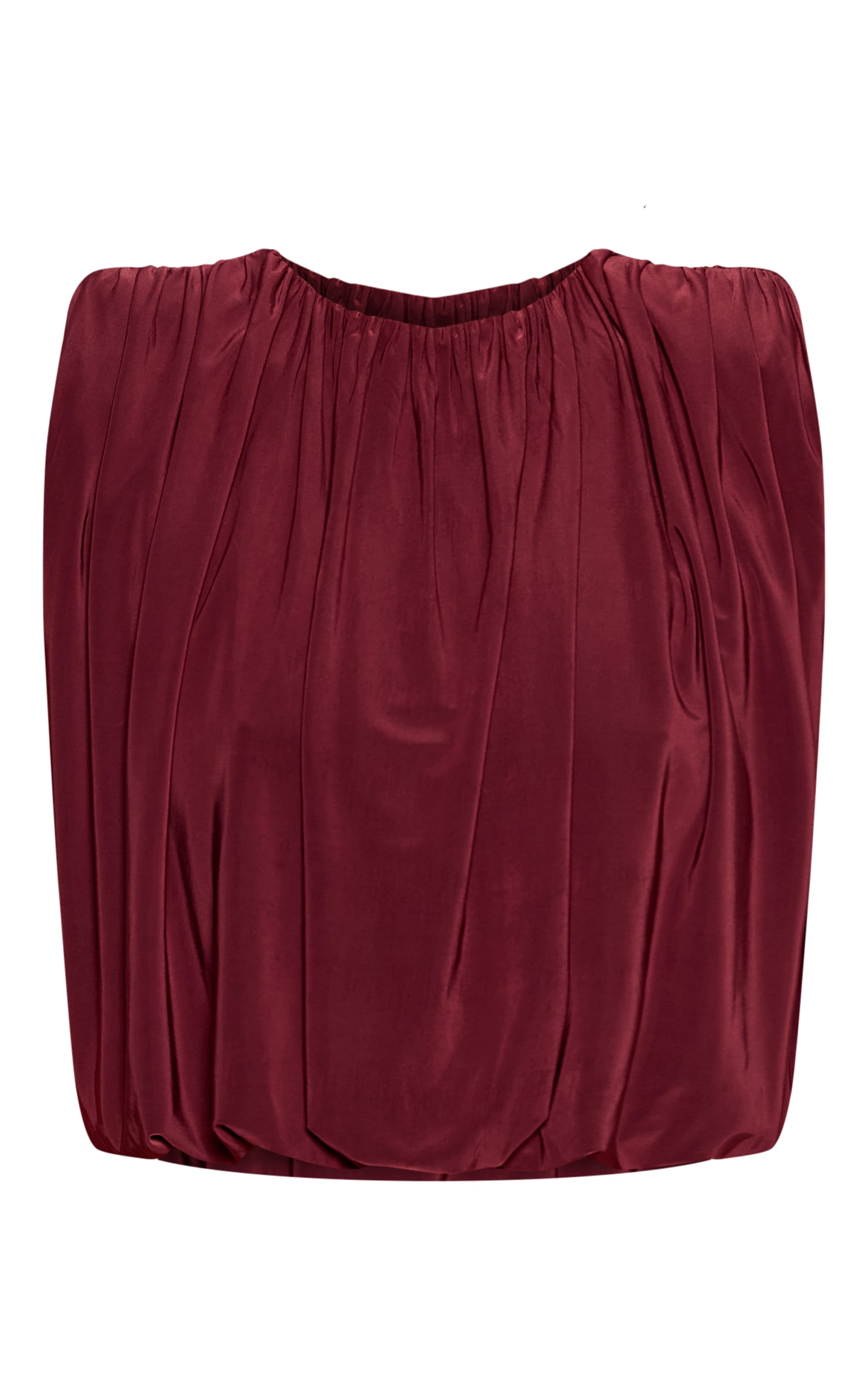 Plum Slinky Bubble Hem Shoulder Detail Top image 5