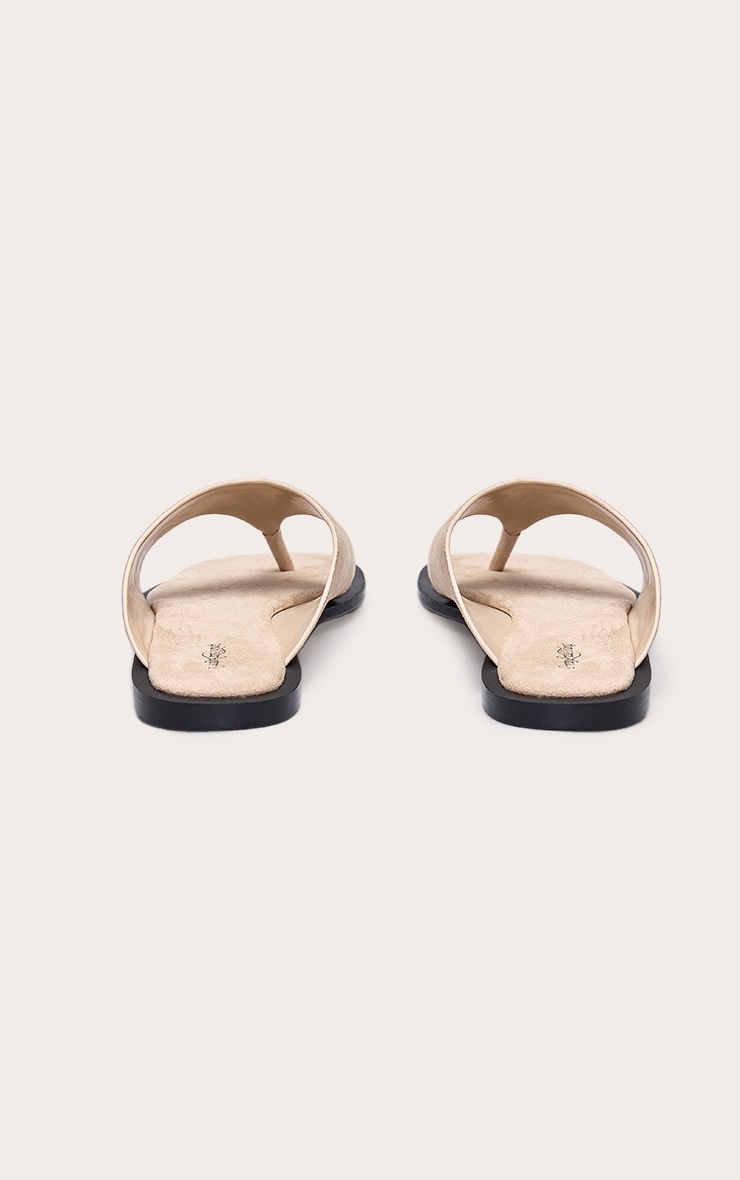 Stone Faux Suede High Vamp Toe Thong Flat Sandal image 4