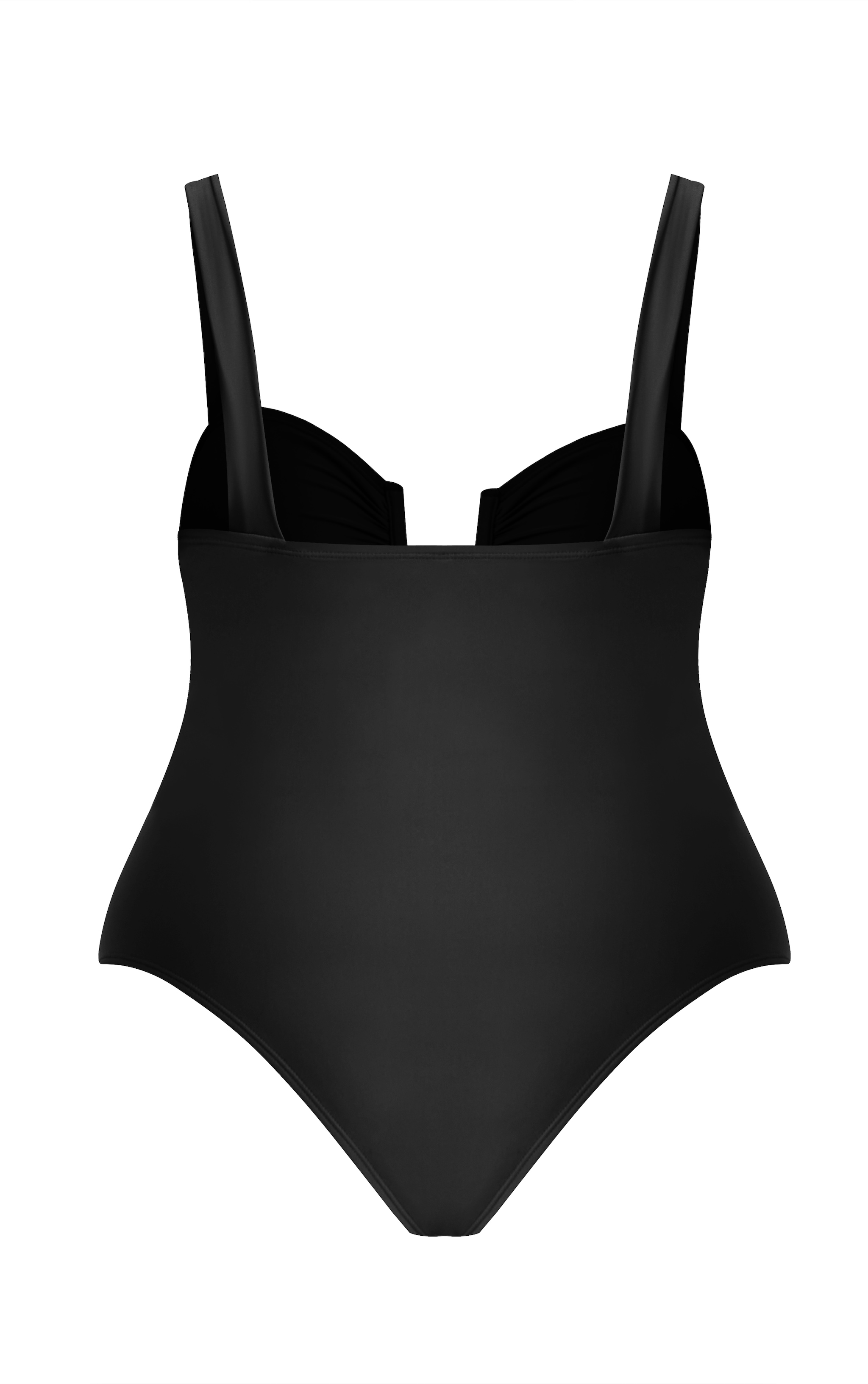 Plus Black Underwired U Bar Ruched Cup Swimsuit image 6