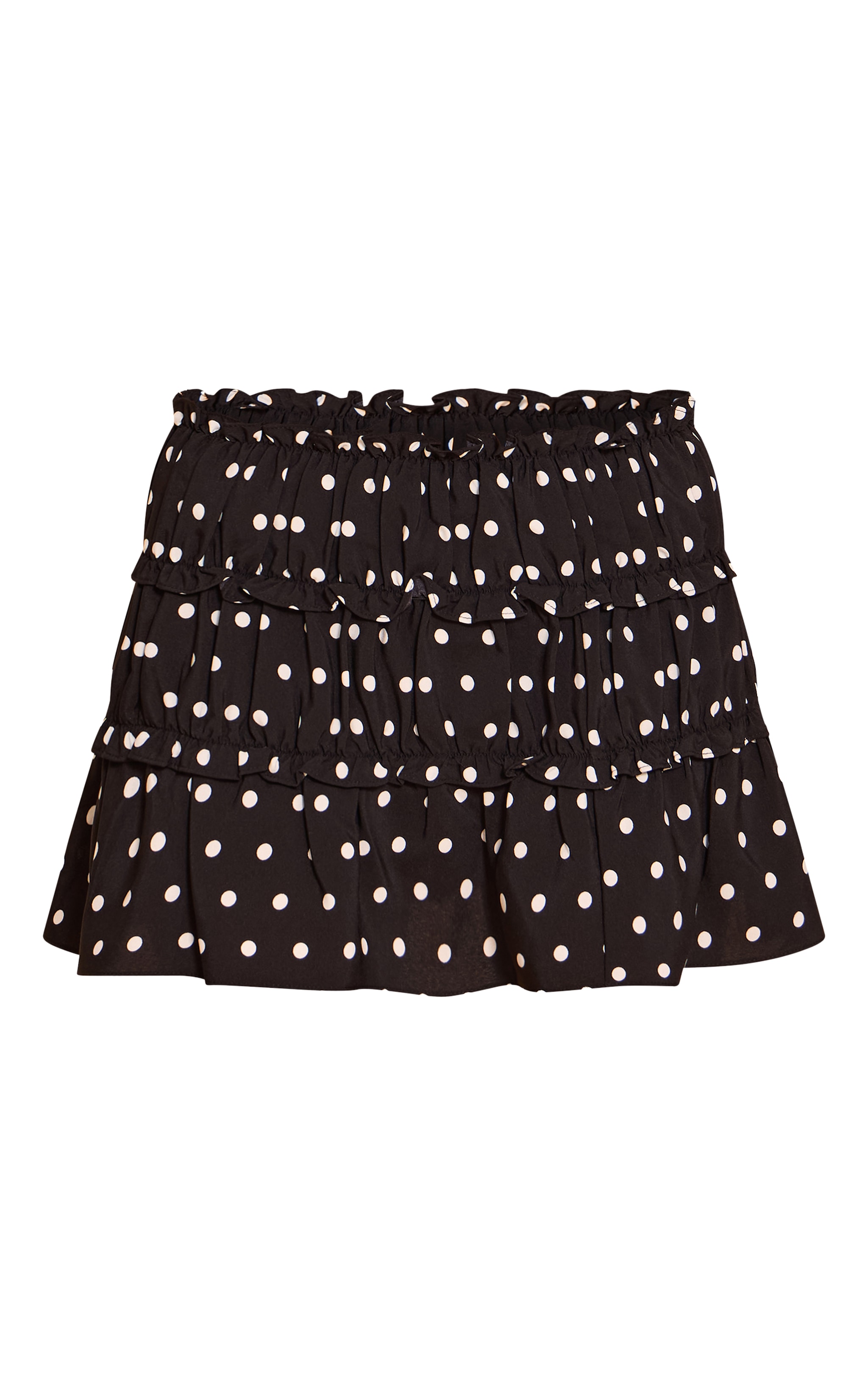 Petite Black Polka Dot Frill Mini Skirt | Petite