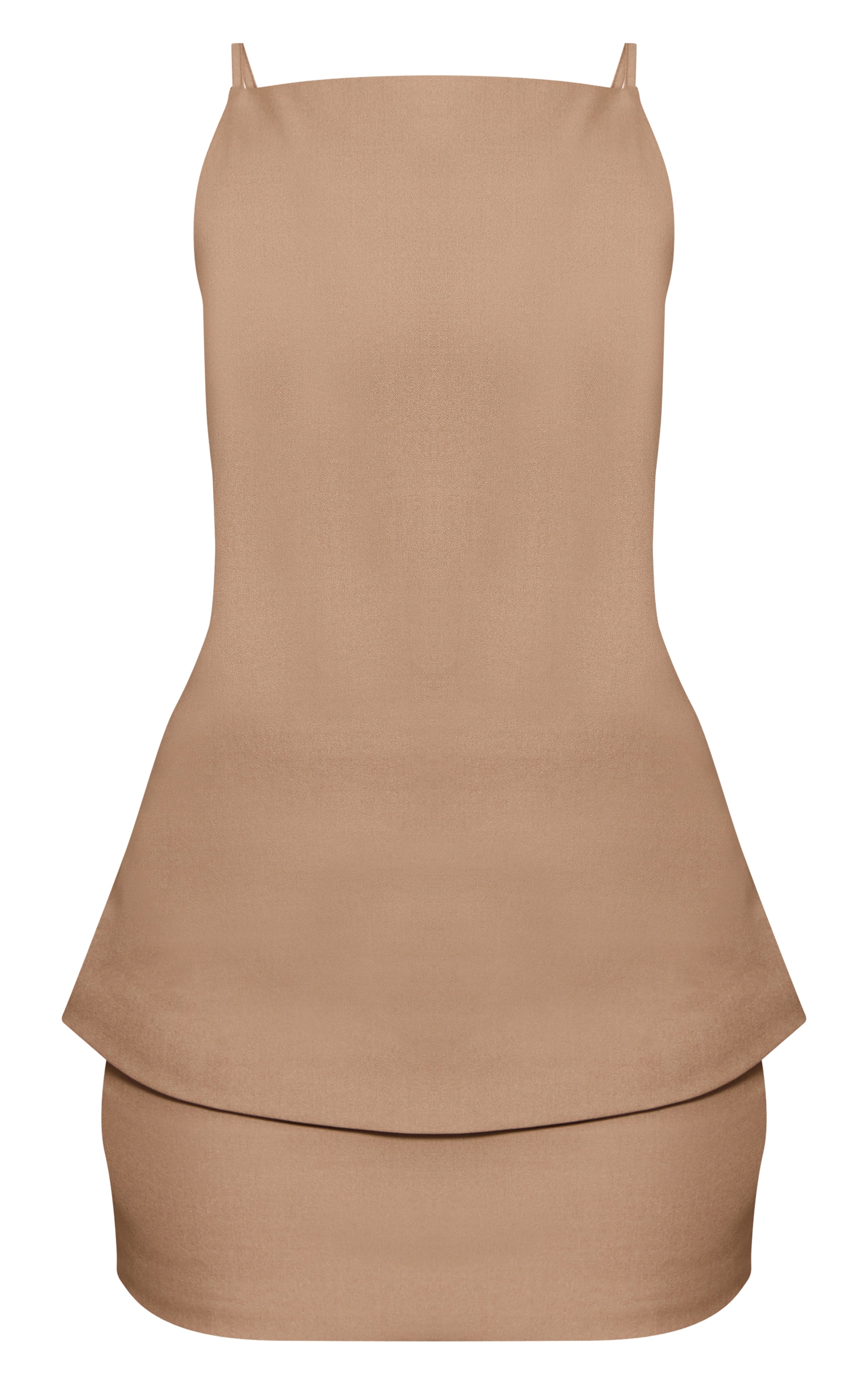 Mocha Woven High Neck Mini Shift Dress image 5