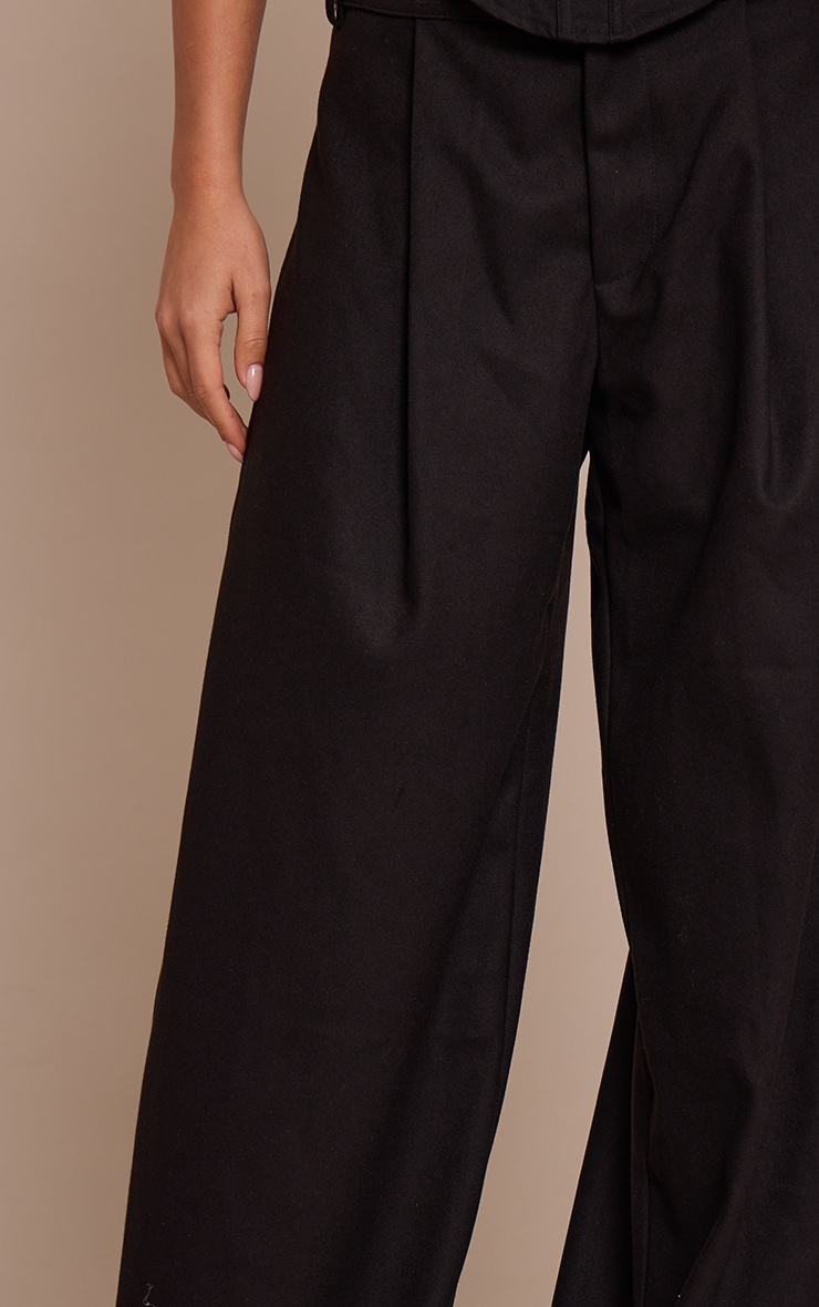 Black Brushed Woven Balloon Pants image 4