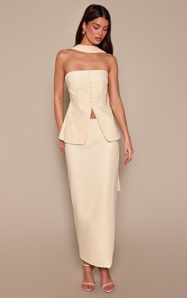 Almond Long Tailored Maxi Skirt image 1