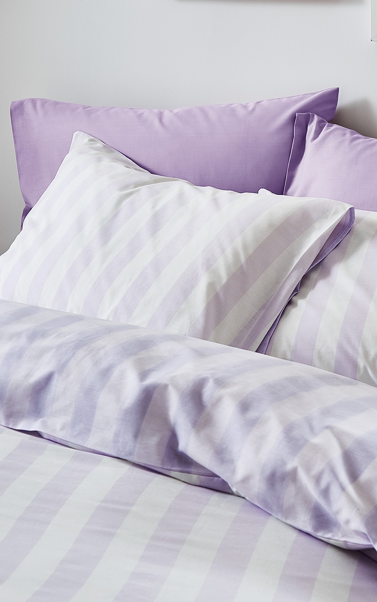 Lilac Stripe Tease King Size Duvet Cover image 2