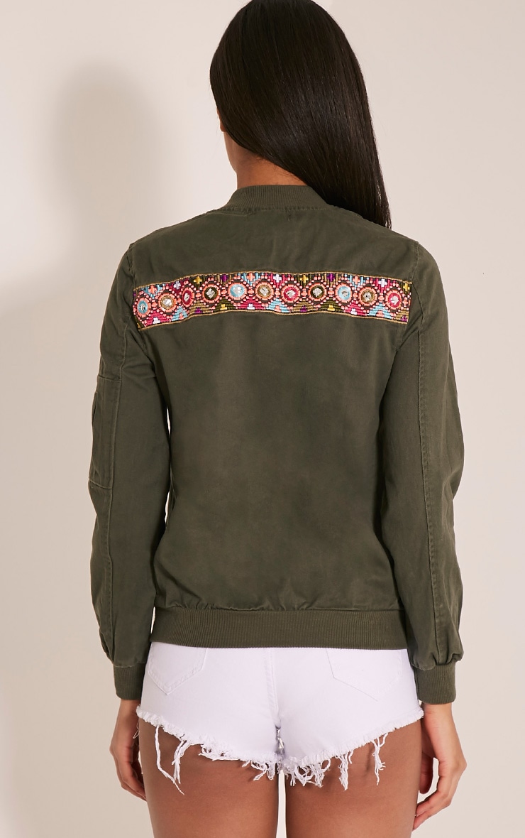 khaki embroidered jacket