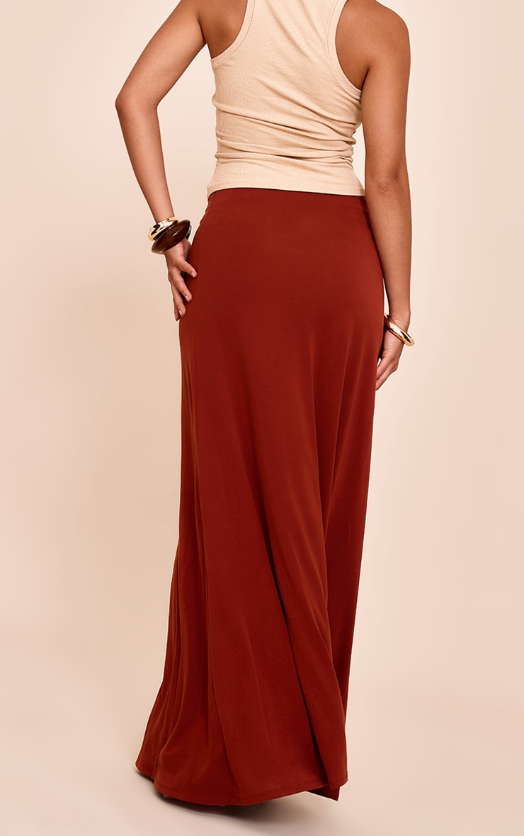 Deep Red Floaty Modal Maxi Skirt image 3