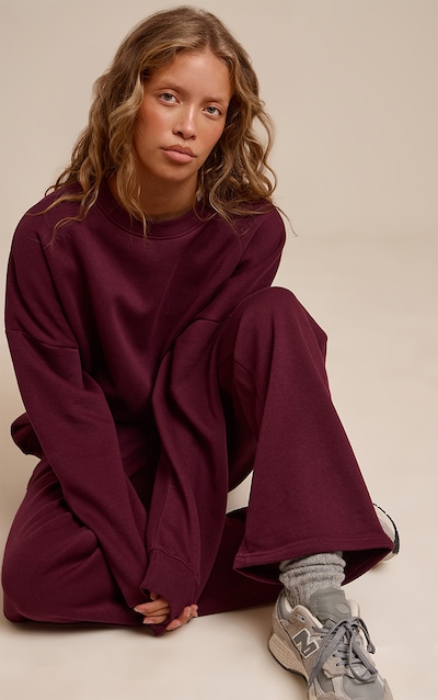 Ensemble de survêtement rouge vin à sweat oversize