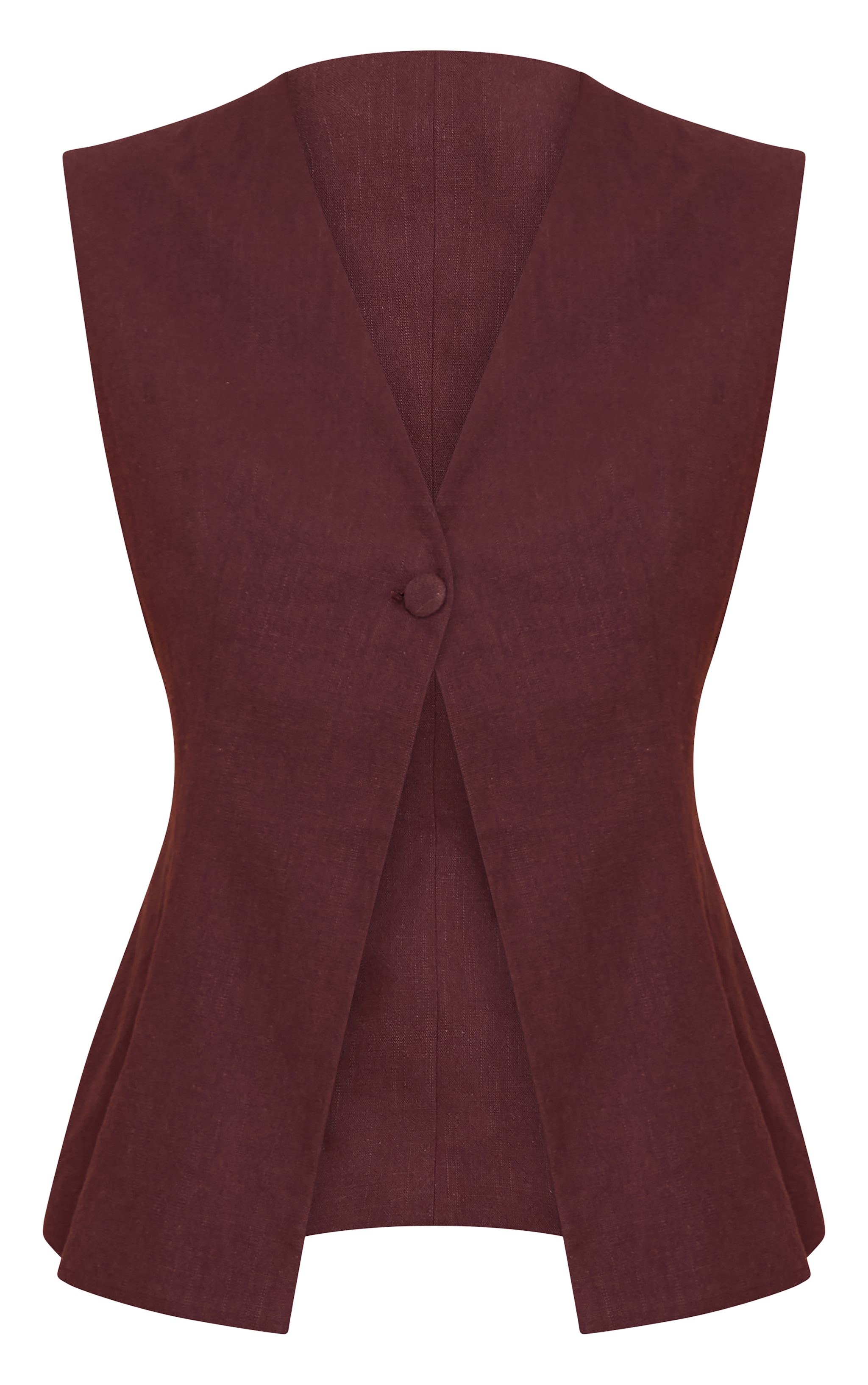 Gilet en en lin deluxe chocolat profond à bouton image 5