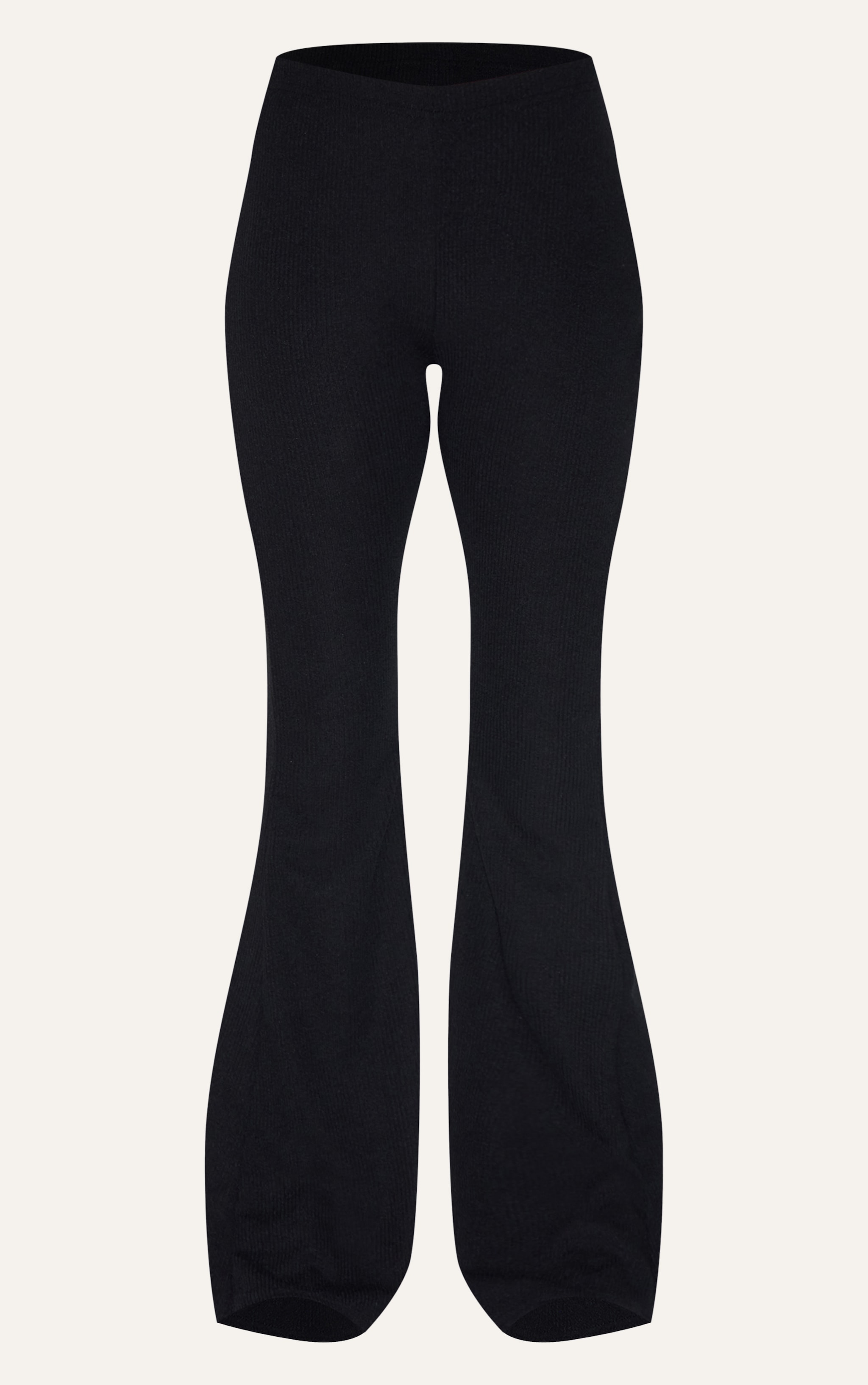 Pantalon flare côtelé noir à taille haute image 5