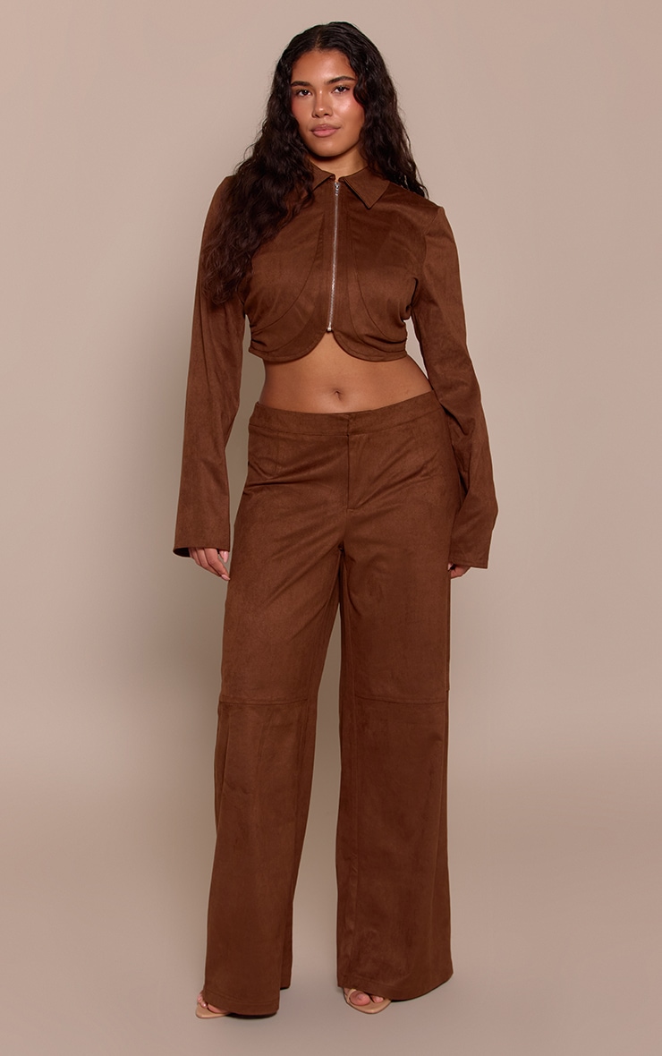 Shape Brown Suede Zip Through Jacket image 3