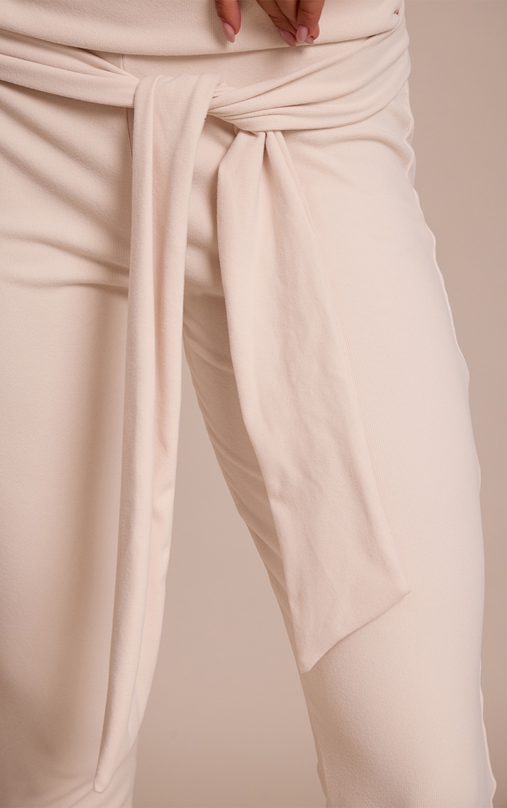 Legging très doux crème à taille nouée image 4