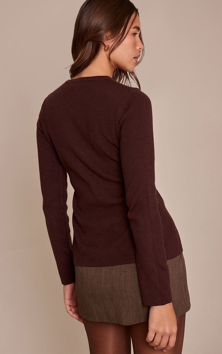 Chocolate Rib Knitted Button Down Cardigan  image 2