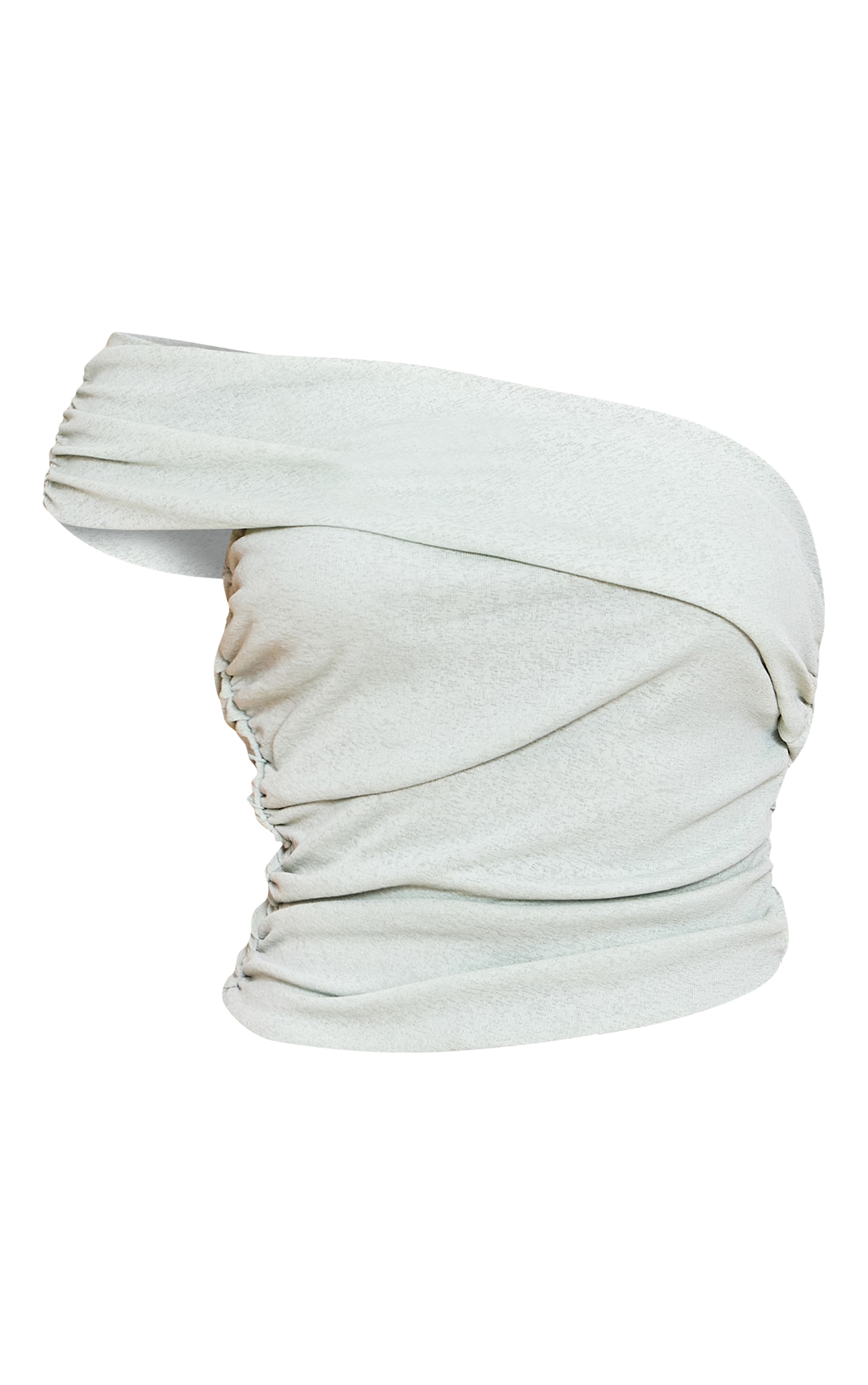 Top asymétrique texturé sauge froncé sur les côtés image 5