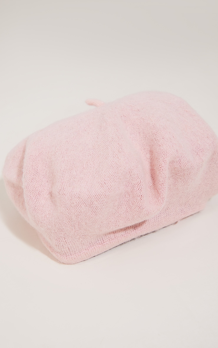 Baby Pink Simple Felt Beret image 3