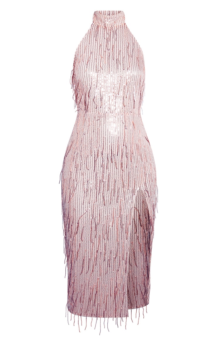 rose gold tassel dress