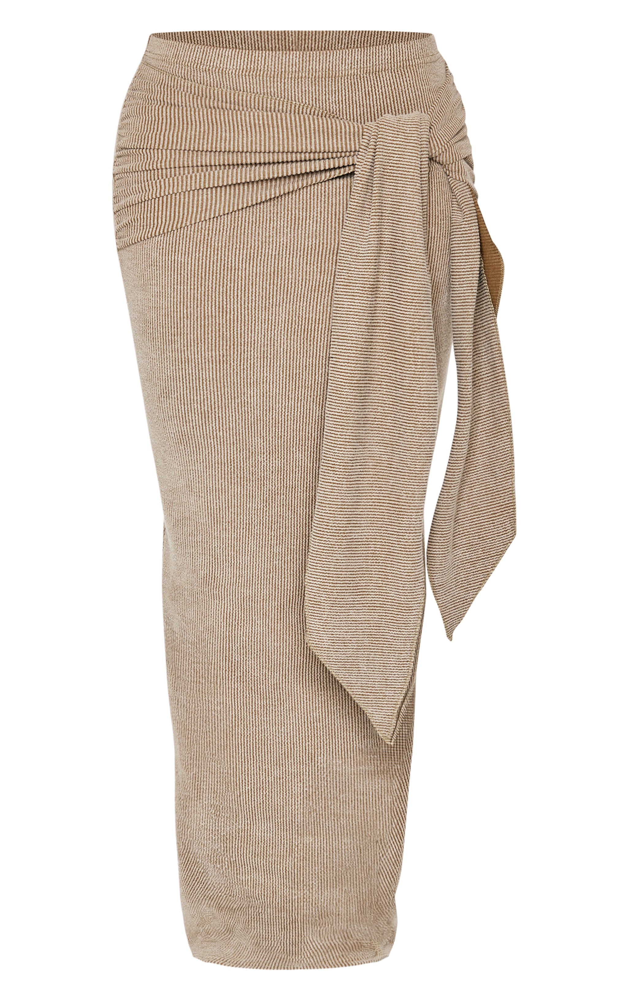 Shape Khaki Rib Wrap Front Maxi Skirt image 5