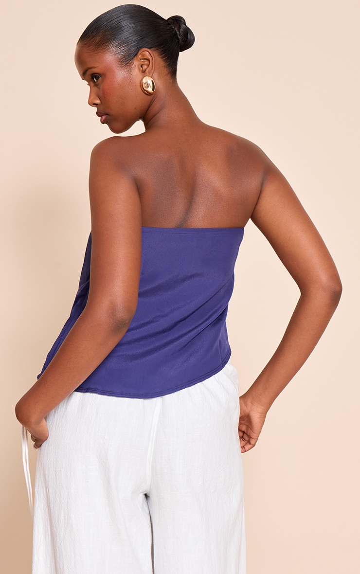 Navy Bandeau Chiffon Top image 2