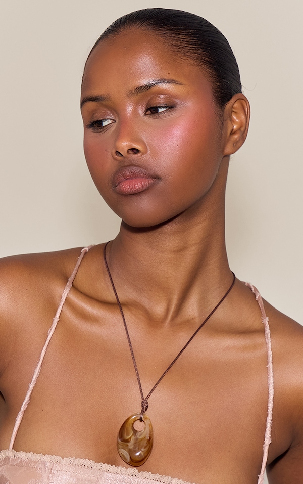 Smokey Brown Resin Pendant Necklace