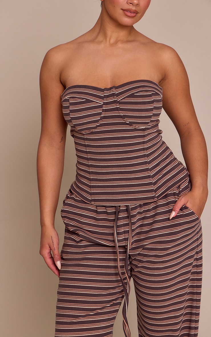 Shape Chocolate Striped Corset Top image 4