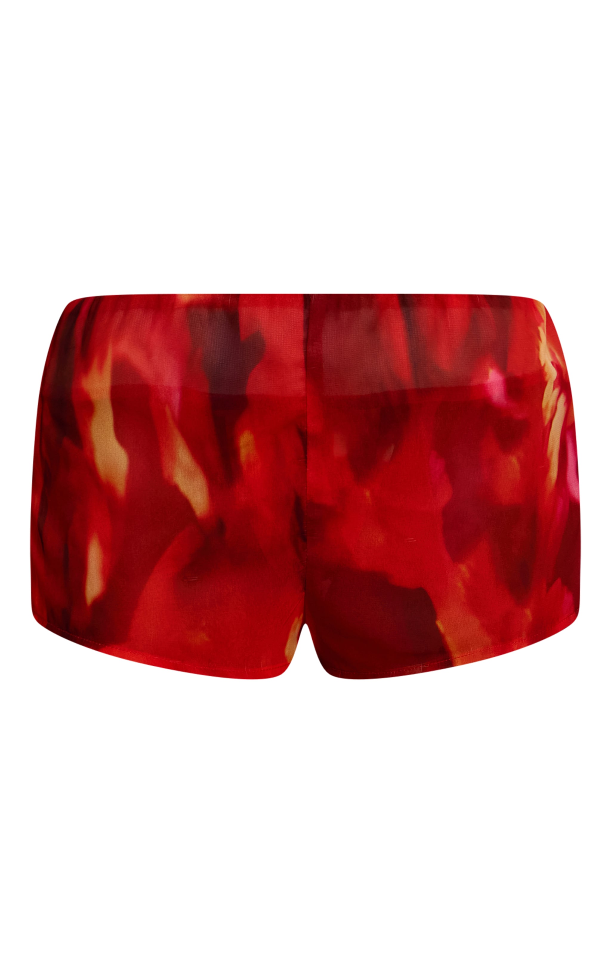 Mini short de plage en mousseline de soie imprimée rouge image 6