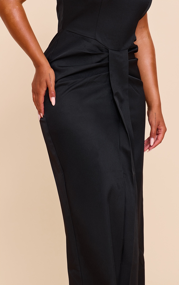 Shape Black Woven Pleat Waist Maxi Dress image 4