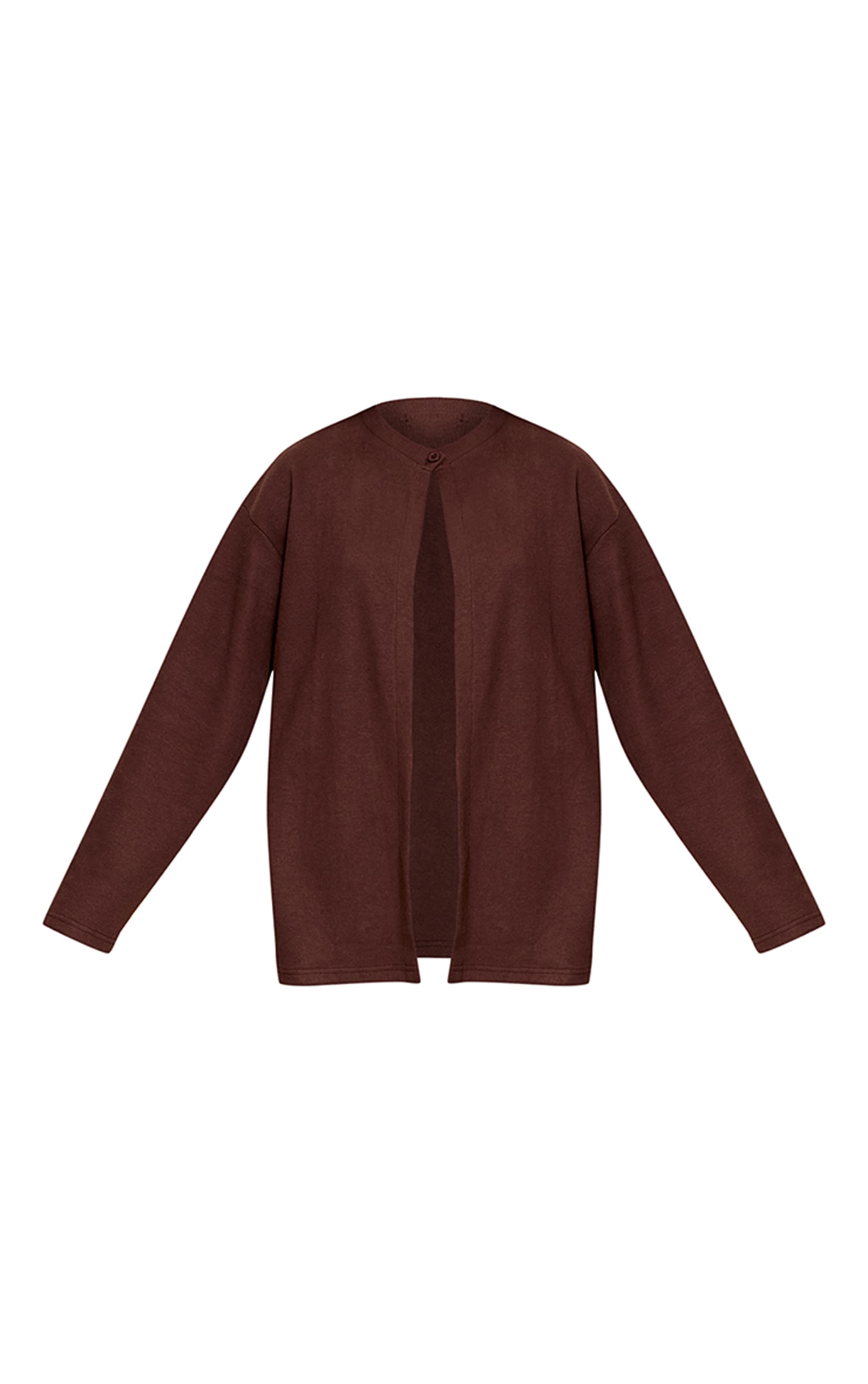 Dark Brown Super Soft Split Front Boxy Cardigan image 5