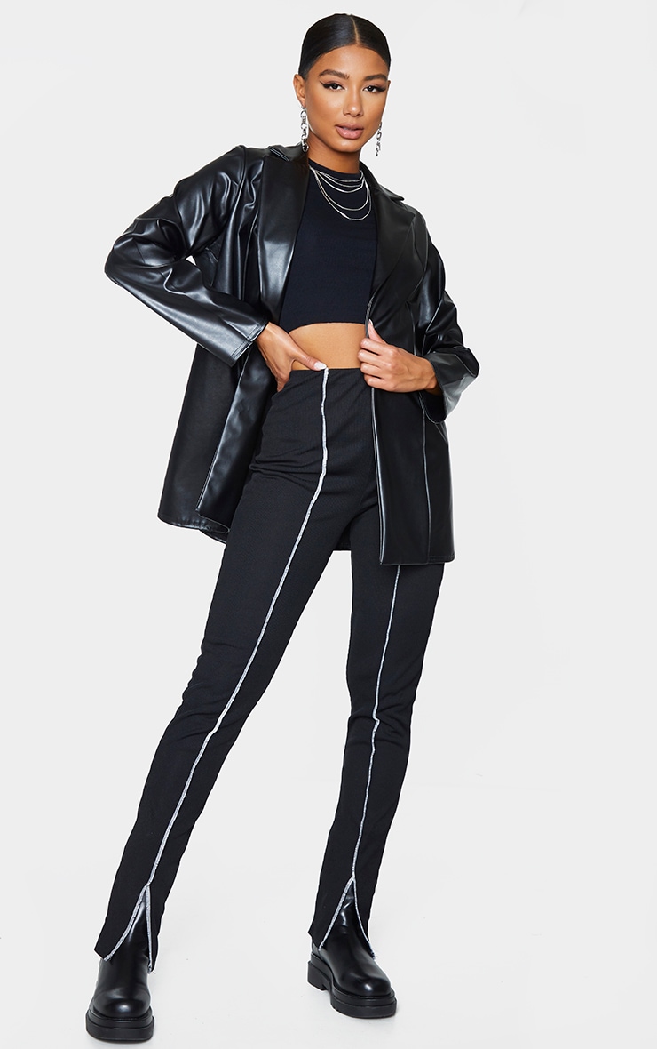 Leather blazer plt clearance