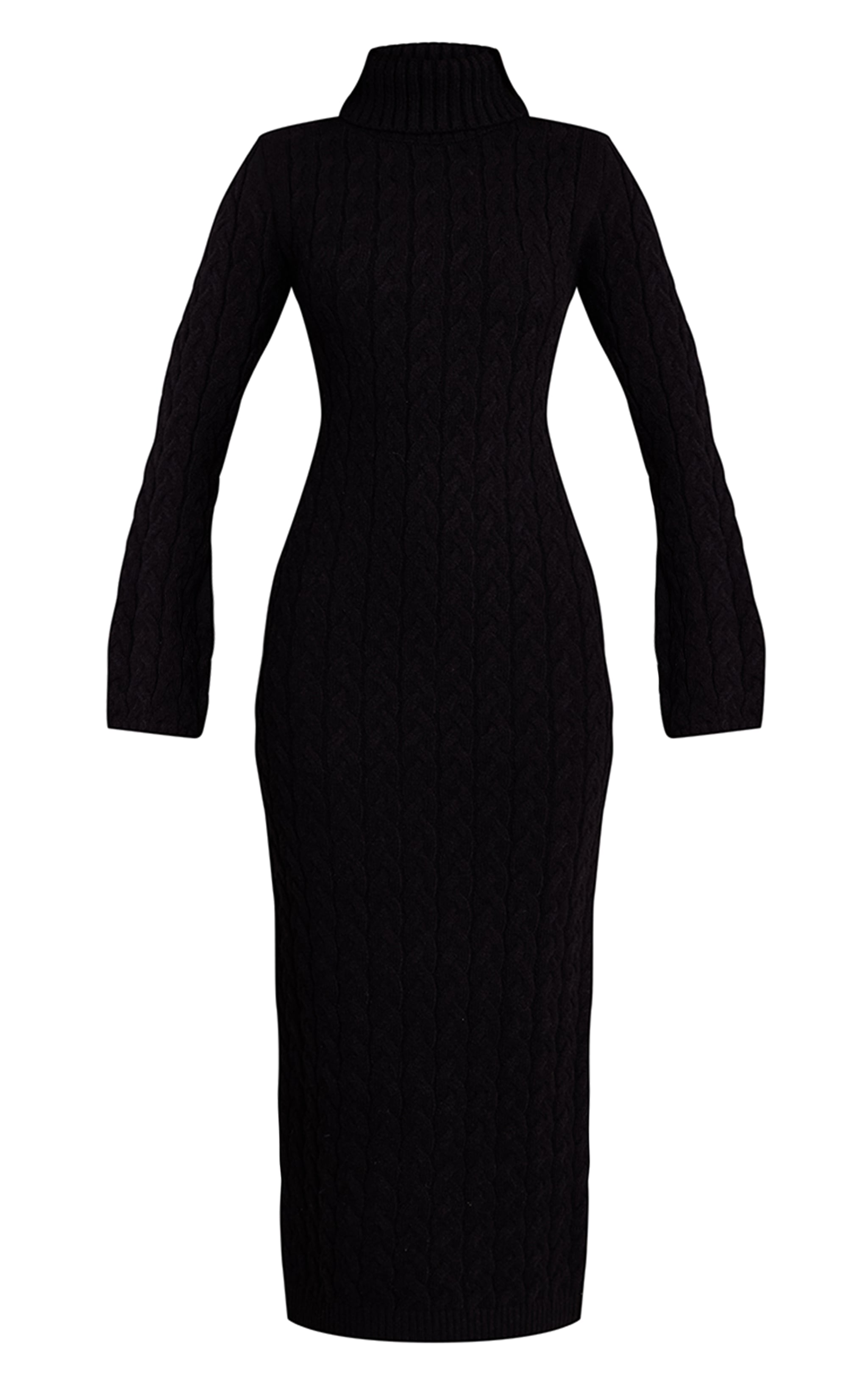 Midi Dress Zara Black Sweater Dress Black Cable Knit Roll Neck