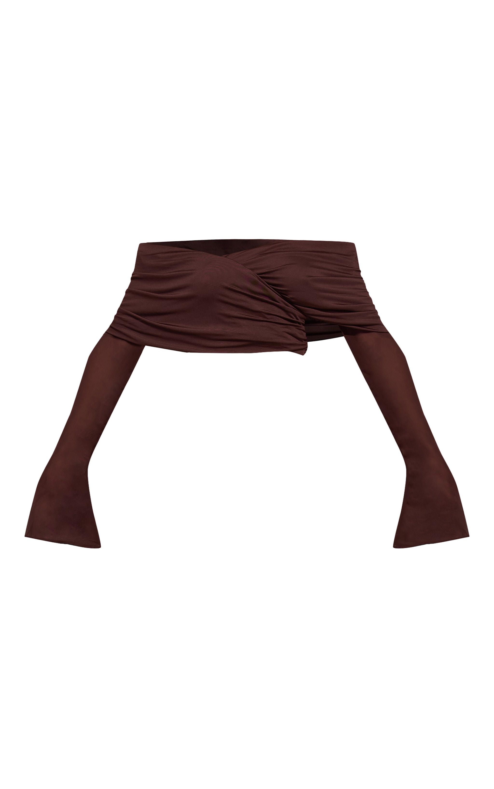Petite Chocolate Bardot Twist Front Crop Top image 5