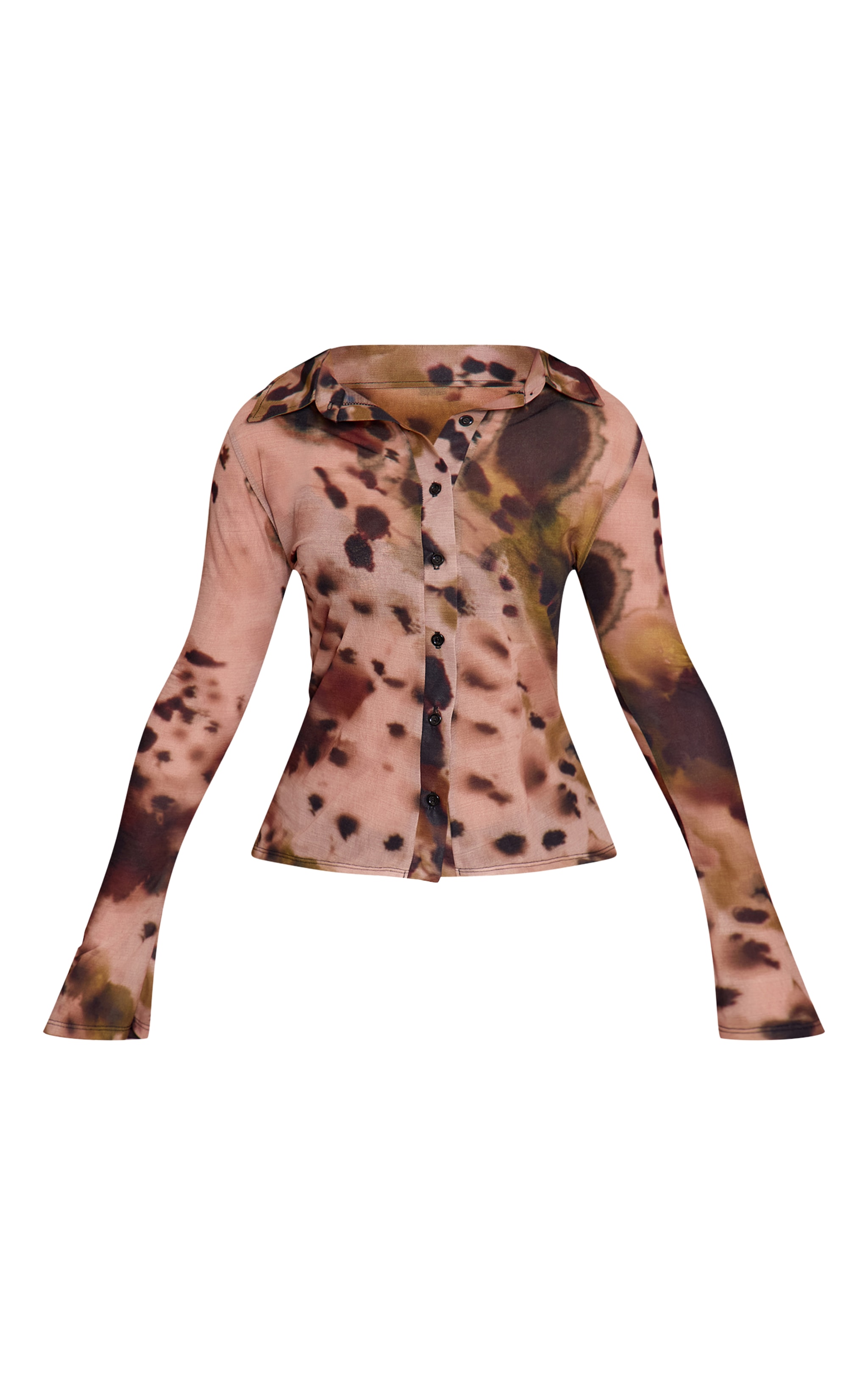 Petite Multi Printed Cinched Sheer Shirt  image 5