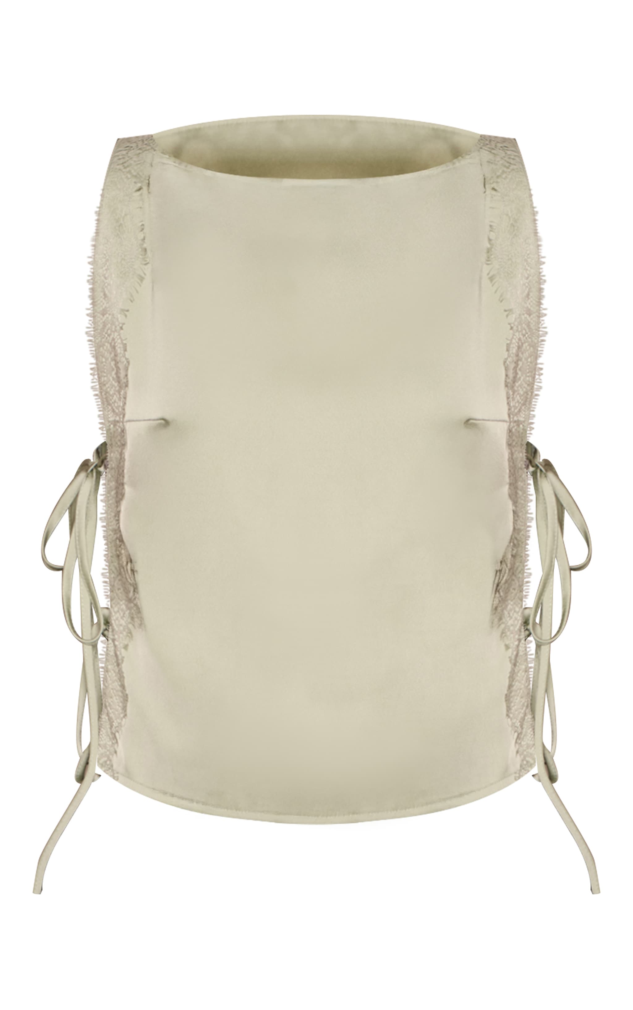 Sage Satin Lace Open Side Tie Top  image 5