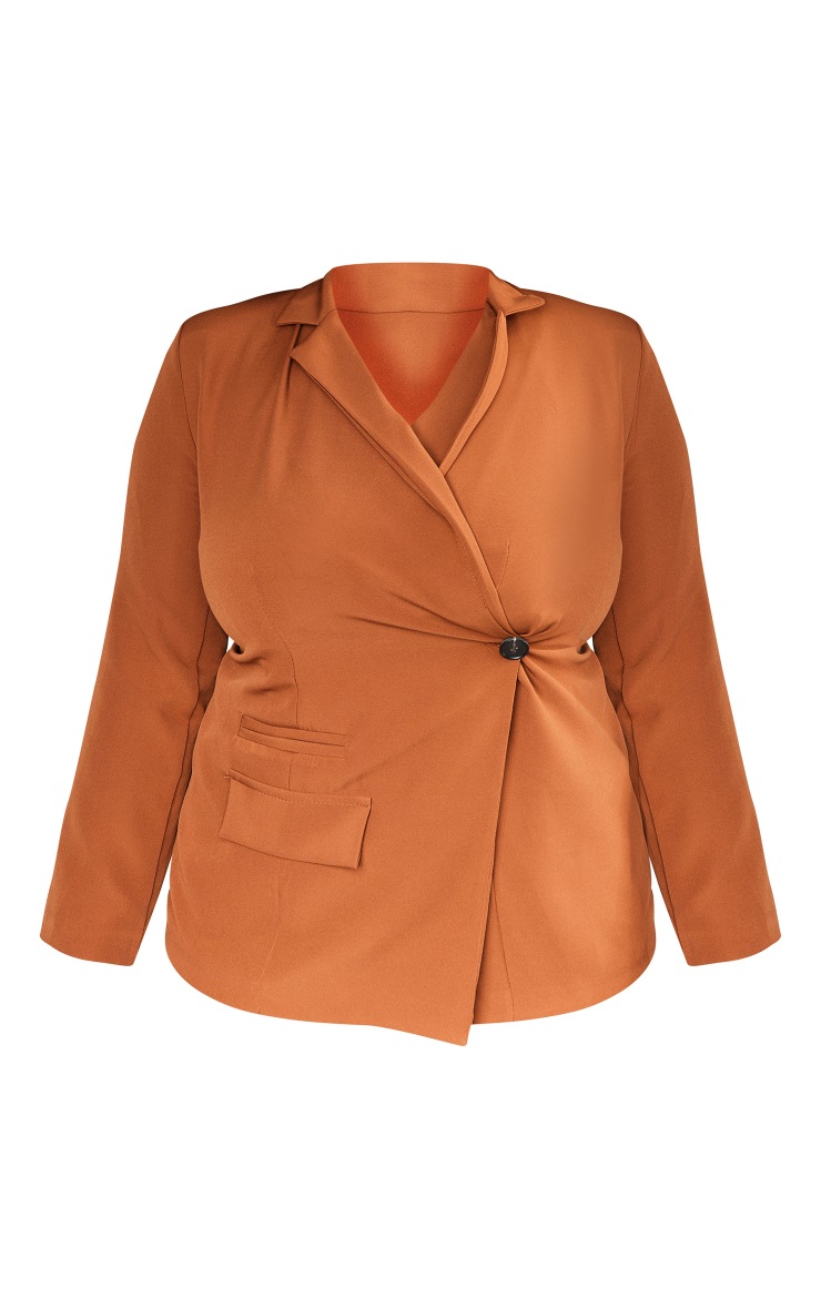 Plus Chocolate Wrap Front Blazer image 5