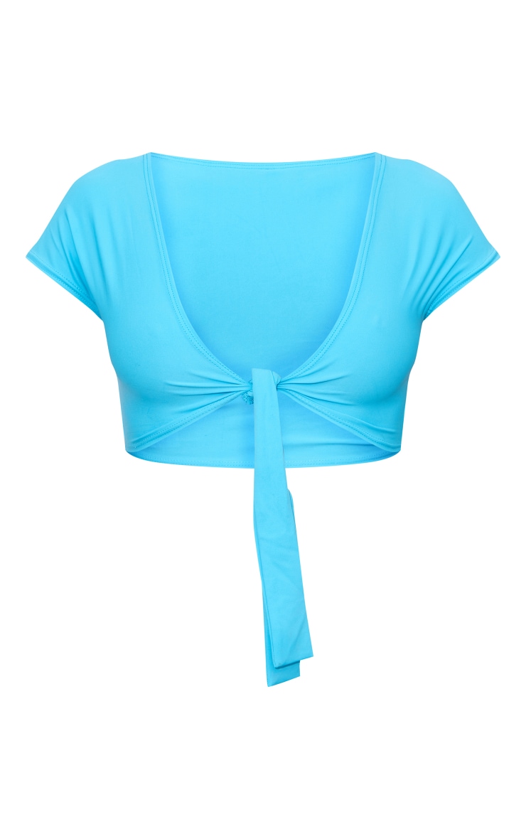 Blue Bow Tie Side Brazilian Bikini Bottom image 5