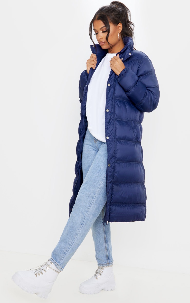 Navy Maxi Fitted Puffer