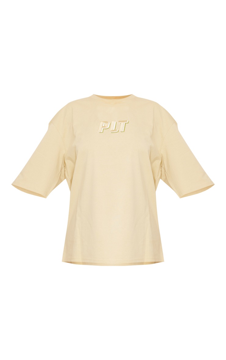 PRETTYLITTLETHING Sage Embroidered Print T Shirt image 5
