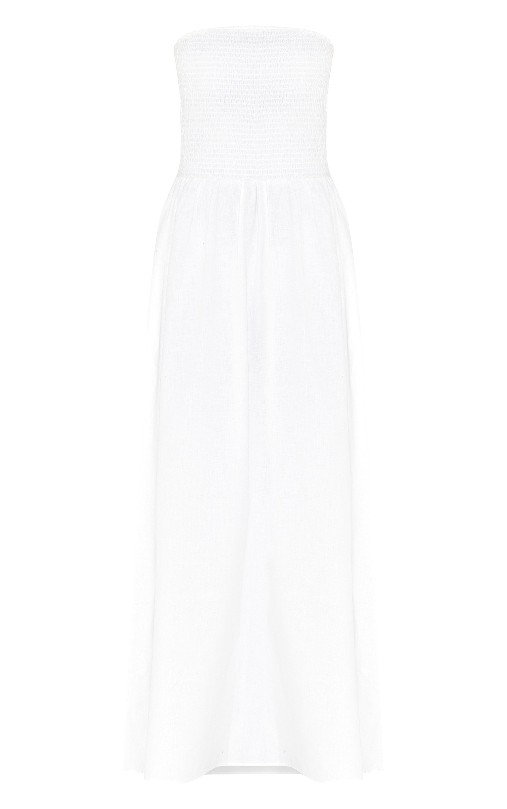 Tall Robe bustier longue blanche à détail froncé image 5