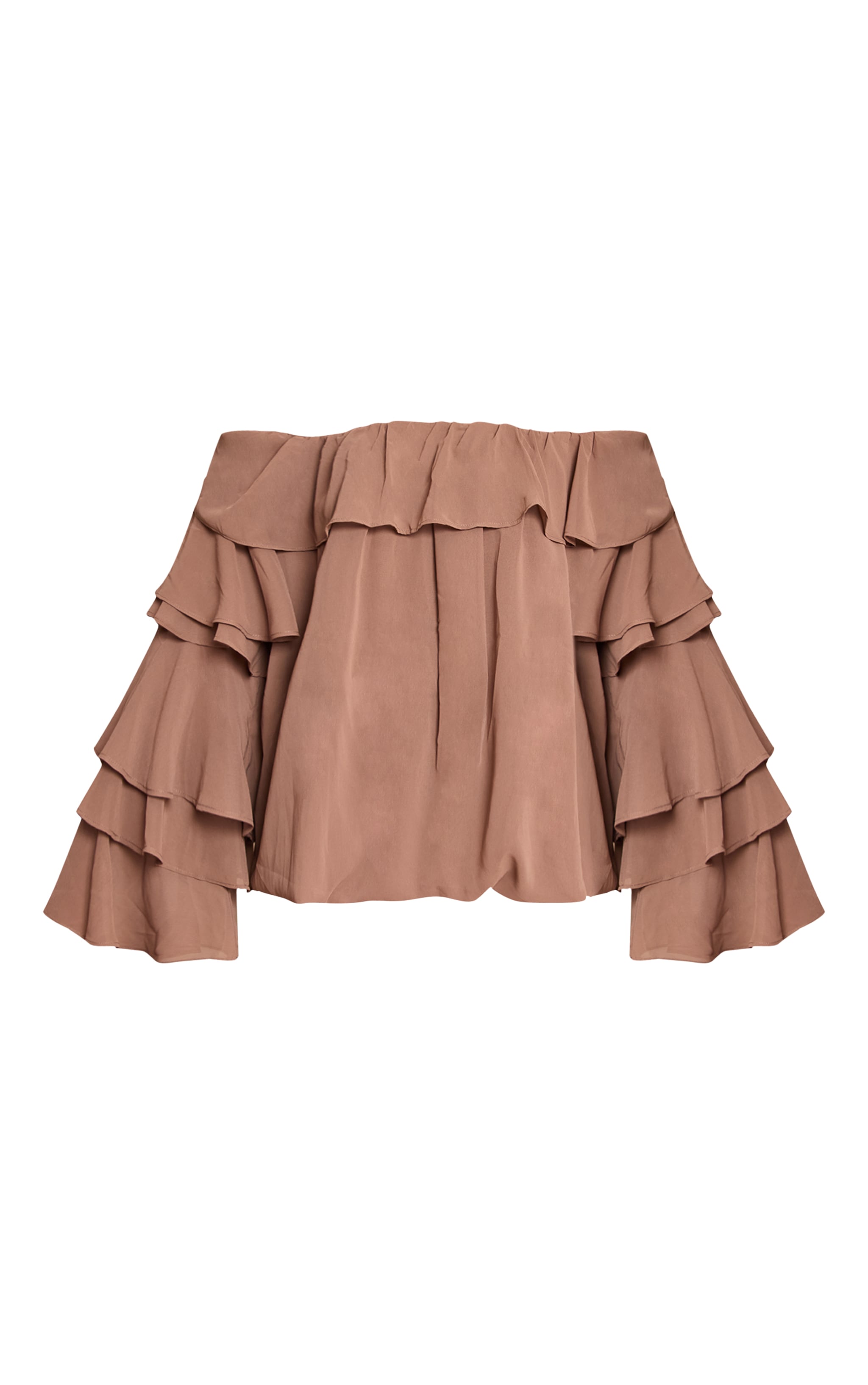 Mushroom Chiffon Frill Detail Long Sleeve Romper image 5