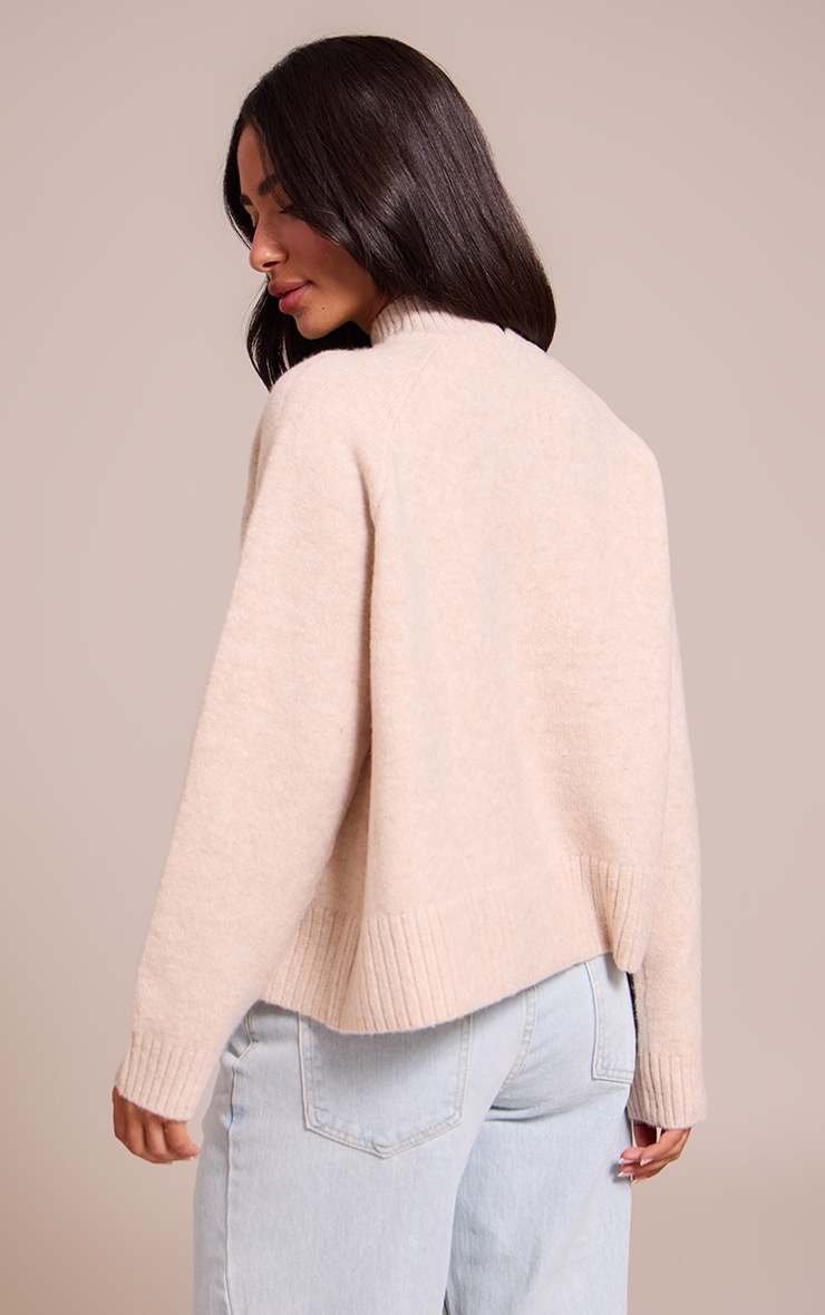 Petite Oatmeal Knit Turtleneck Sweater image 2