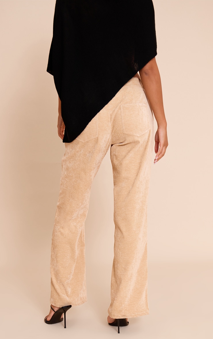 Camel Velour Straight Leg Pants image 3