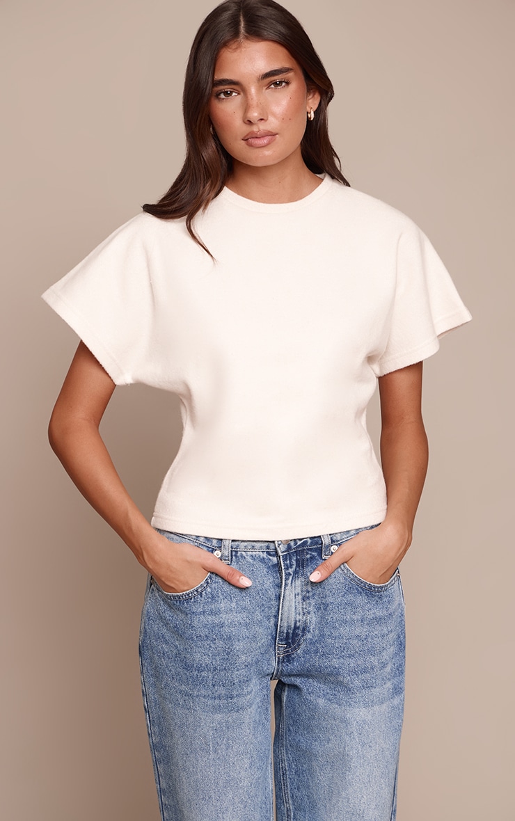 Ecru Heavy Rib Cinched Waist T Shirt