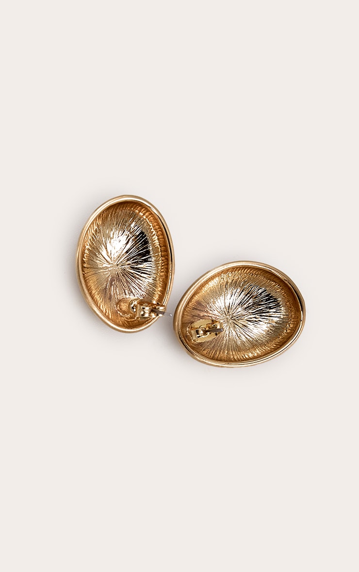 Gold Brushed Dome Stud Earrings image 3