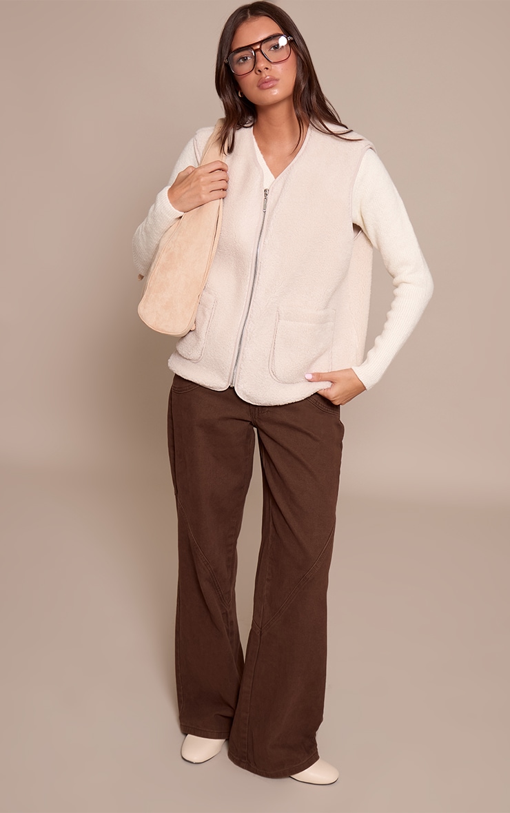 Cream Borg Vest image 3