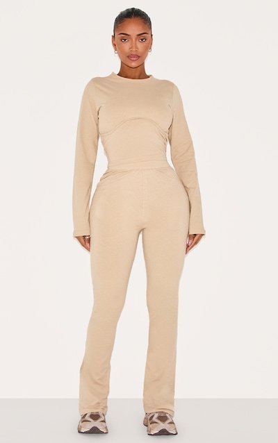 Shape Pantalon avoine à taille haute ample