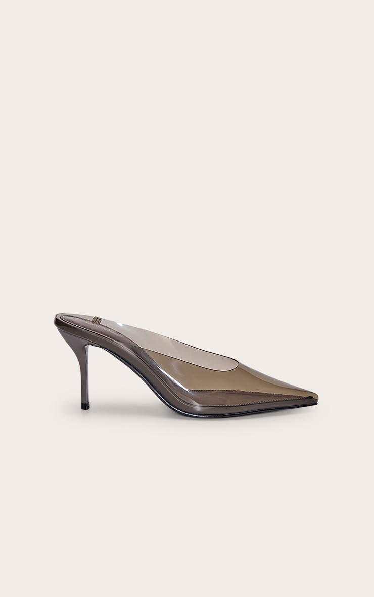 Smokey Chocolate Perspex Heeled Mule image 2