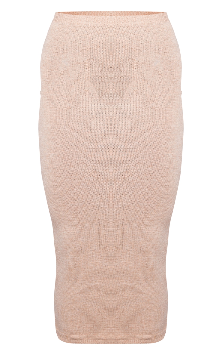 Oatmeal Maxi Knitted Skirt image 3