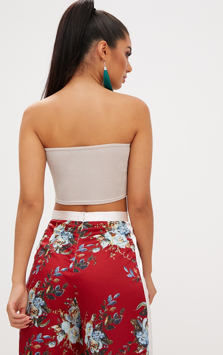 Champagne Shimmer Slinky Bandeau Crop Top. Tops PrettyLittleThing